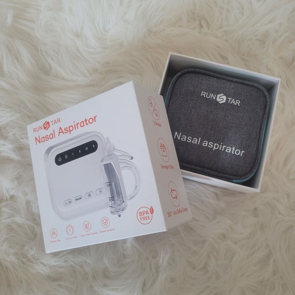 Baby Runstar Nasal Aspirator Electric Nose Sucker with 2 Modes, 3 Silicone/BT1